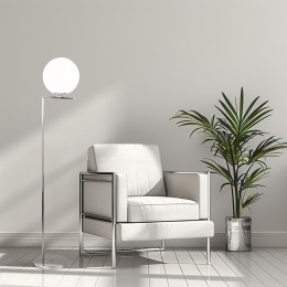 Напольный светильник со стеклянным плафоном 01083/1 хром Eurosvet