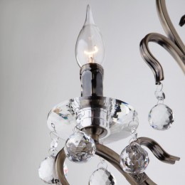 Настенный светильник с хрусталем 12505/1 античная бронза Eurosvet