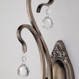 Настенный светильник с хрусталем 12505/1 античная бронза Eurosvet