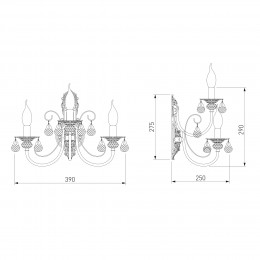 Настенный светильник с хрусталем 3305/3 Eurosvet