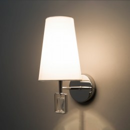 НАСТЕННЫЙ СВЕТИЛЬНИК С ТКАНЕВЫМ АБАЖУРОМ 60137/1 хром Eurosvet