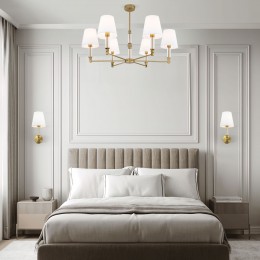 НАСТЕННЫЙ СВЕТИЛЬНИК С ТКАНЕВЫМ АБАЖУРОМ 60145/1 латунь Eurosvet