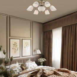 Настенный светильник со стеклянным плафоном 22010/1 античная бронза Eurosvet