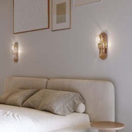 Настенный светильник со стеклянным плафоном 60170/2 золото Eurosvet