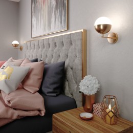 НАСТЕННЫЙ СВЕТИЛЬНИК СО СТЕКЛЯННЫМ ПЛАФОНОМ 70129/1 латунь Eurosvet