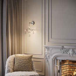 Настенный светодиодный светильник с хрусталем и регулировкой цветовой температуры 442/1 хром Bogate's