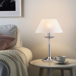 Настольный светильник с тканевым абажуром 01010/1 хром Eurosvet