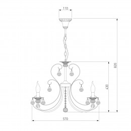 Подвесная люстра с хрусталем 3305/5 Eurosvet