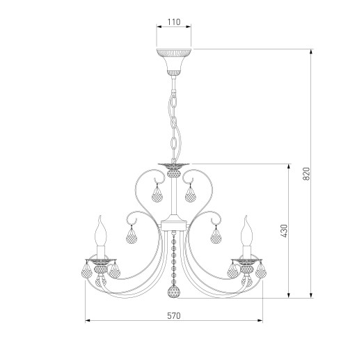 Подвесная люстра с хрусталем 3305/5 Eurosvet