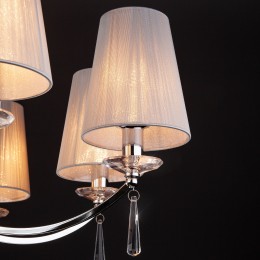 Подвесная люстра с тканевыми абажурами 60079/8 хром Eurosvet