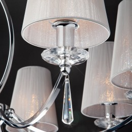 Подвесная люстра с тканевыми абажурами 60079/8 хром Eurosvet