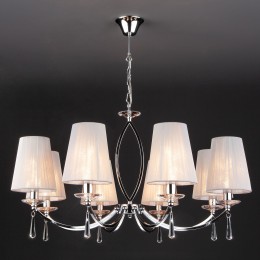 Подвесная люстра с тканевыми абажурами 60079/8 хром Eurosvet