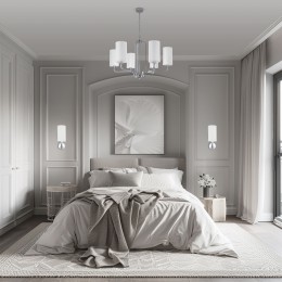 Подвесная люстра с тканевыми абажурами 60128/6 хром Eurosvet