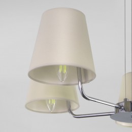 Подвесная люстра с тканевыми абажурами 60155/5 хром Eurosvet