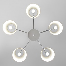 Подвесная люстра с тканевыми абажурами 60155/5 хром Eurosvet