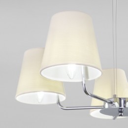 Подвесная люстра с тканевыми абажурами 60155/5 хром Eurosvet