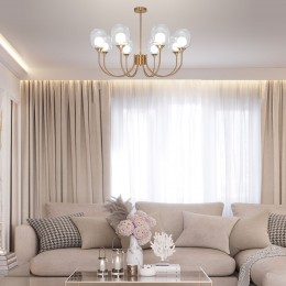 Подвесная люстра со стеклянными плафонами 70217/8 латунь Eurosvet