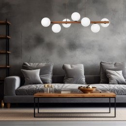 Подвесной светильник со стеклянными плафонами 10272 Estera Wood TK Lighting