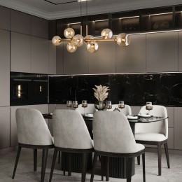 Подвесной светильник со стеклянными плафонами 70113/8 янтарный Eurosvet