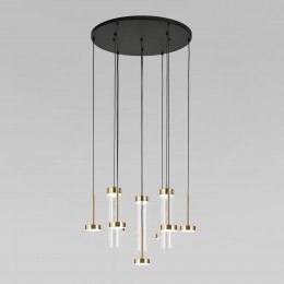 Подвесной светодиодный светильник со стеклянными плафонами 301102 LED латунь Eurosvet