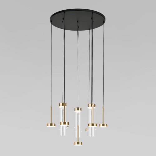 Подвесной светодиодный светильник со стеклянными плафонами 301102 LED латунь Eurosvet