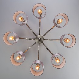 Потолочная люстра с тканевыми абажурами 60070/8 сатин-никель Eurosvet