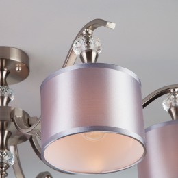 Потолочная люстра с тканевыми абажурами 60070/8 сатин-никель Eurosvet