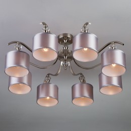 Потолочная люстра с тканевыми абажурами 60070/8 сатин-никель Eurosvet