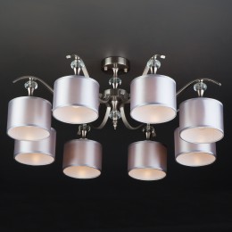 Потолочная люстра с тканевыми абажурами 60070/8 сатин-никель Eurosvet