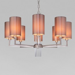 Потолочная люстра с тканевыми абажурами 60134/8 никель Eurosvet