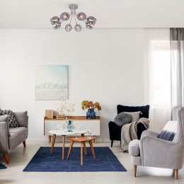 Потолочная люстра со стеклянными плафонами 30164/8 хром Eurosvet