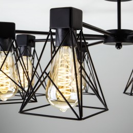 Потолочная люстра в стиле лофт 70107/8 черный Eurosvet