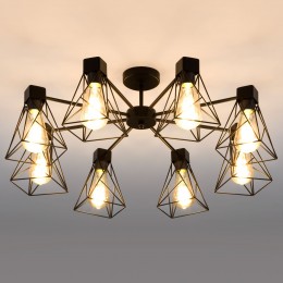 Потолочная люстра в стиле лофт 70107/8 черный Eurosvet