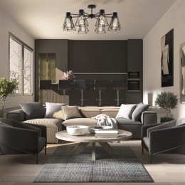 Потолочная люстра в стиле лофт 70107/8 черный Eurosvet