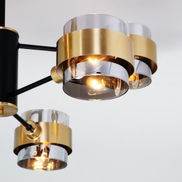 Потолочная люстра в стиле лофт 70127/6 черный/дымчатый Eurosvet