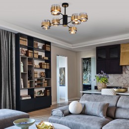 Потолочная люстра в стиле лофт 70127/6 черный/дымчатый Eurosvet