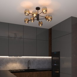 Потолочная люстра в стиле лофт 70127/8 черный/дымчатый Eurosvet