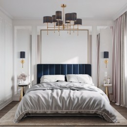 Потолочный светильник с тканевыми абажурами 60162/8 латунь Eurosvet