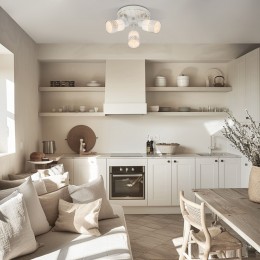 Потолочный светильник со стеклянными плафонами 20026/3 белый с золотом Eurosvet