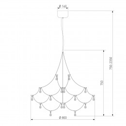 Светодиодная люстра с декором из хрусталя и с пультом дистанционного управления 90400 LED Bogate's
