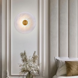 Светодиодный светильник с мраморным рассеивателем 40340 LED латунь Eurosvet