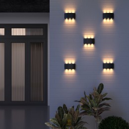 Уличный настенный светодиодный светильник 1551 TECHNO LED TWINKY TRIO черный 1551 TECHNO LED черный Elektrostandard