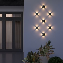 Уличный настенный светодиодный светильник CUBE черный 1504 TECHNO LED черный Elektrostandard