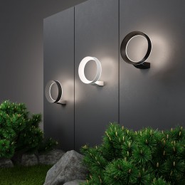Уличный настенный светодиодный светильник Ring IP54 1710 TECHNO LED черный Elektrostandard