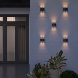 Уличный настенный светодиодный светильник TWINKY DOUBLE черный 1555 TECHNO LED  черный Elektrostandard