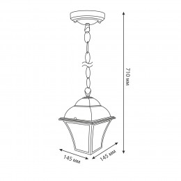 Apus H черное золото уличный подвесной светильник IP33 GL 1009H Elektrostandard