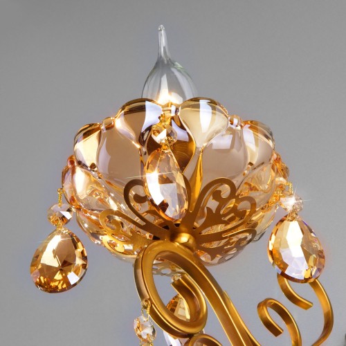 Классическое бра с хрусталем 10109/1 бронза/тонированный хрусталь Strotskis Eurosvet
