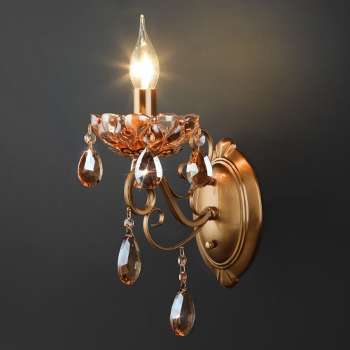 Классическое бра с хрусталем 10109/1 бронза/тонированный хрусталь Strotskis Eurosvet