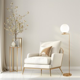 Напольный светильник со стеклянным плафоном 01083/1 латунь Eurosvet