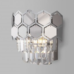 Настенный светильник с хрусталем 10124/2 хром/прозрачный хрусталь Strotskis (10113/2) Eurosvet
